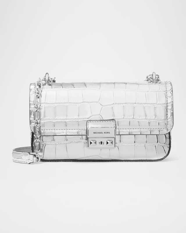 Tribeca Metallic Crocodile Shoulder Bag